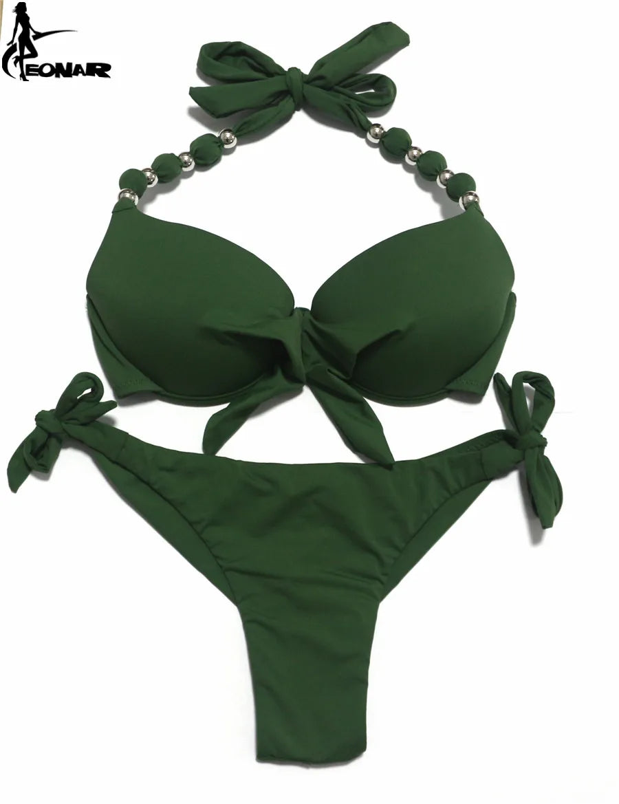 EONAR Push Up Bikini Women Bandage Swimsuits Brazilian Cut Bottom Bikini Set Bathing Suits maillot de bain femme Swimwear 