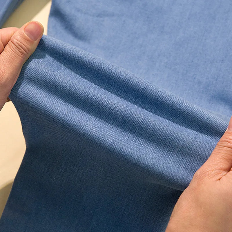 بنطلون جينز نسائي أسود مقاس 6XL بخصر مرن مناسب للربيع والخريف، بنطلون جينز ضيق مطاطي مناسب لجميع المناسبات، بنطلون جينز كاجوال مناسب للأصدقاء 