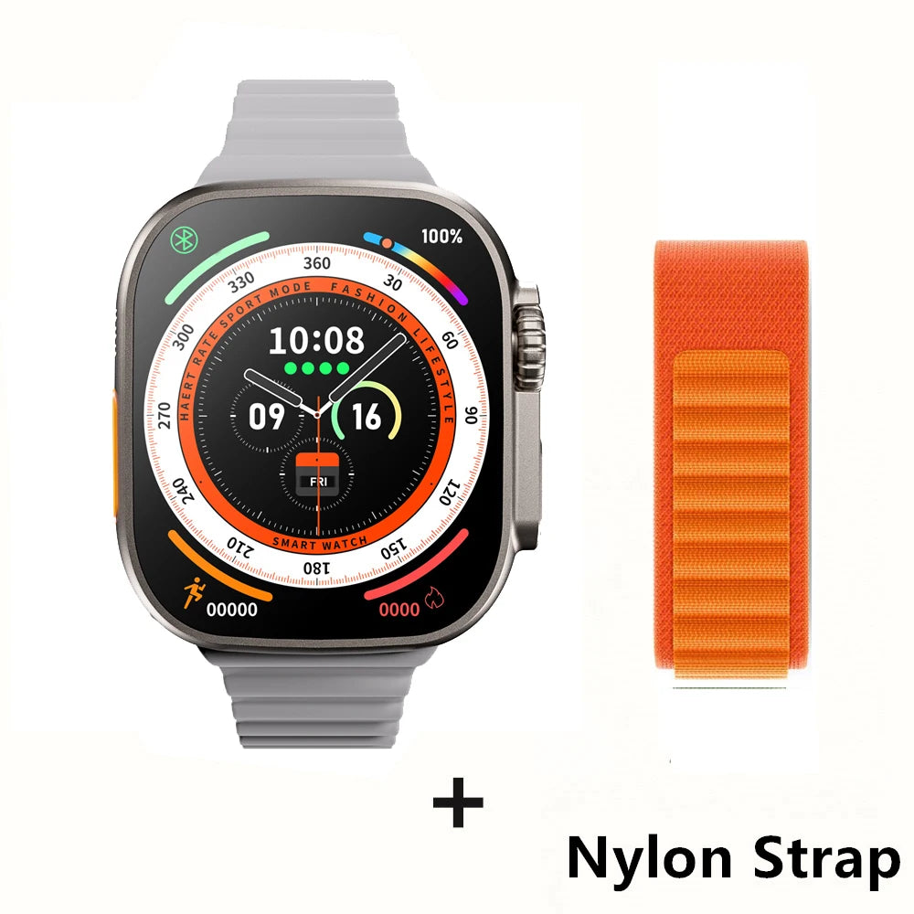 لساعة Apple الذكية 10 ultra x 3 Pro MAX Gen2 مقاس 49 مم وشاشة AMOLED ومعدل تحديث وشحن لاسلكي للرجال والنساء للرياضة 