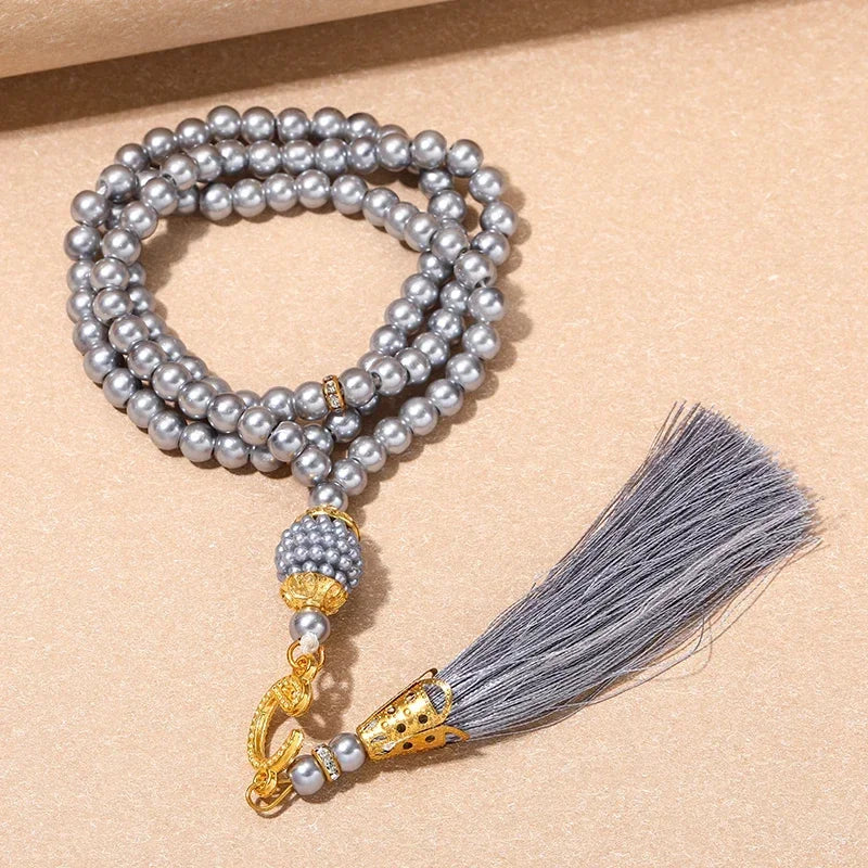 مسبحة صلاة إسلامية جديدة مقاس 8 سم، 33 حبة سوداء من حصوات المرارة، خرز تسبيح إسلامي، خيط عربي، إكسسوارات مهرجانات للرجال والنساء في تركيا 