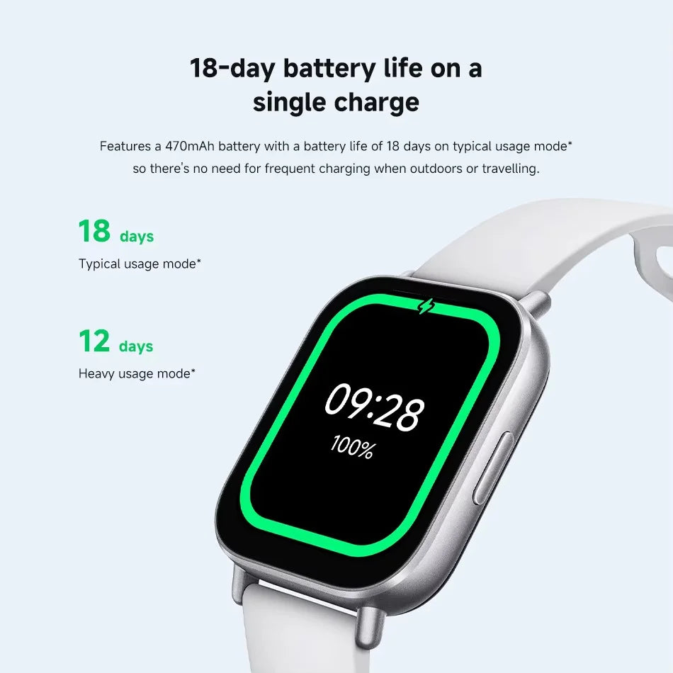 الإصدار العالمي من Xiaomi Redmi Watch 5 Active بشاشة 2 بوصة عمر بطارية يصل إلى 18 يومًا أكثر من 140 وضعًا للتمرين مكالمات بلوتوث 5ATM 