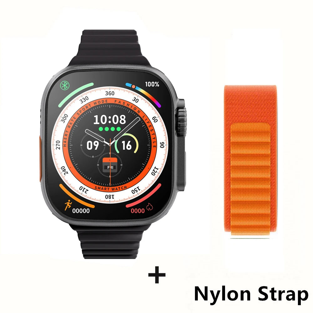 لساعة Apple الذكية 10 ultra x 3 Pro MAX Gen2 مقاس 49 مم وشاشة AMOLED ومعدل تحديث وشحن لاسلكي للرجال والنساء للرياضة 