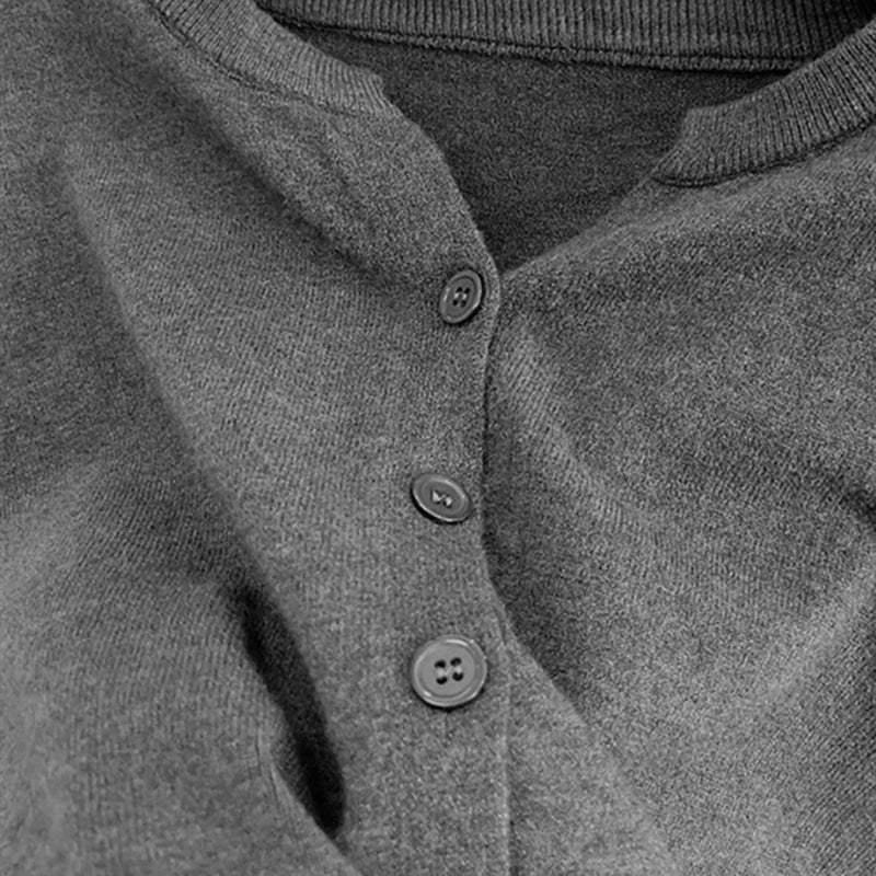 سترة نسائية جديدة من الكشمير الرقيق المحبوك، فضفاضة وقصيرة، برقبة دائرية، سترة كورية دافئة كاجوال للنساء، بلوزة علوية 