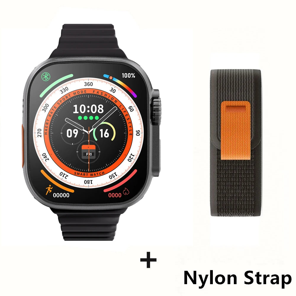 لساعة Apple الذكية 10 ultra x 3 Pro MAX Gen2 مقاس 49 مم وشاشة AMOLED ومعدل تحديث وشحن لاسلكي للرجال والنساء للرياضة 