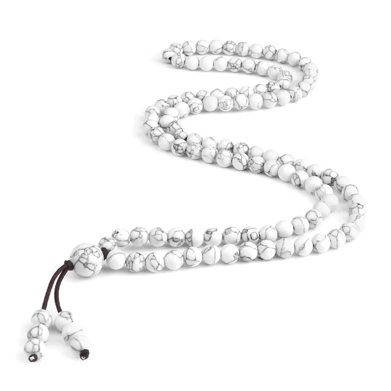 سوار من حجر الحمم البركانية الطبيعي الأسود مقاس 6 مم للتأمل والصلاة واليوغا و108 حبات مالا للنساء والرجال أساور ساحرة مجوهرات كهدية 