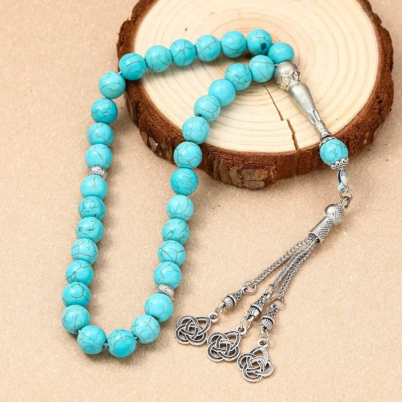 مسبحة صلاة إسلامية جديدة مقاس 8 سم، 33 حبة سوداء من حصوات المرارة، خرز تسبيح إسلامي، خيط عربي، إكسسوارات مهرجانات للرجال والنساء في تركيا 