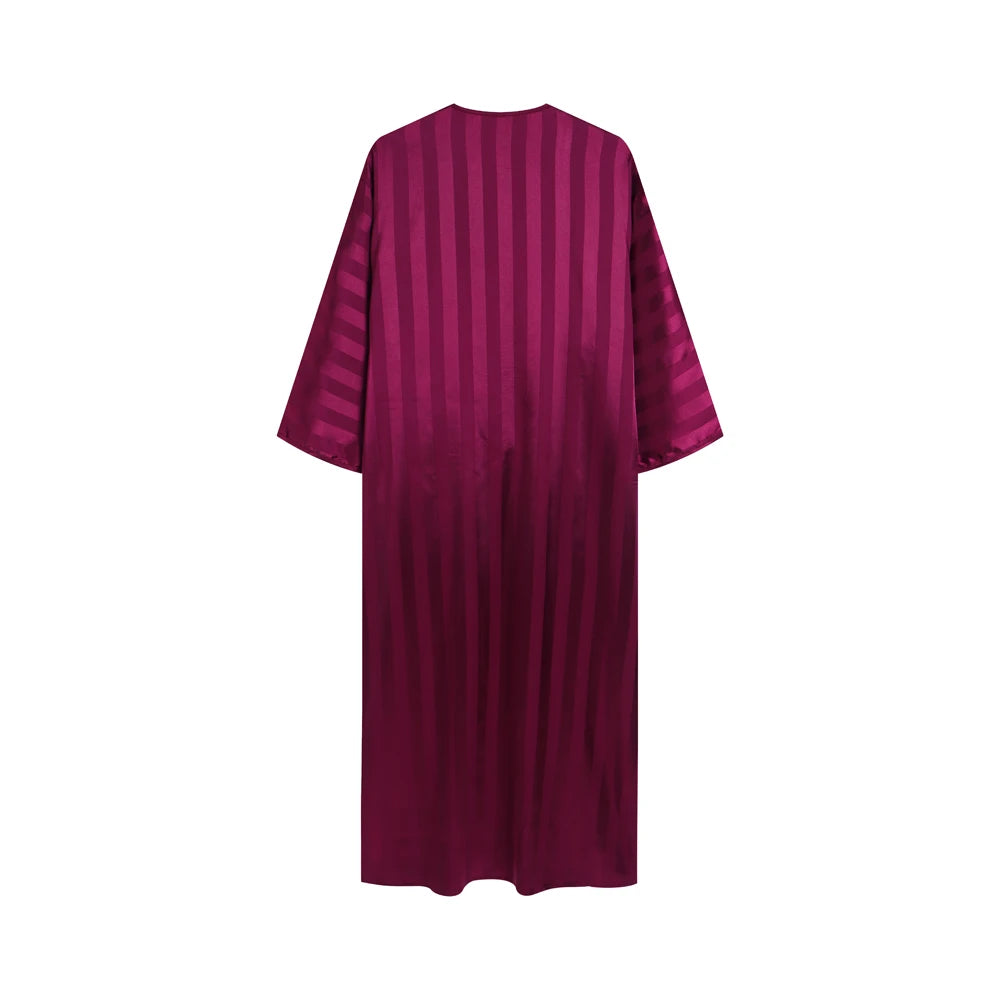 رداء إسلامي فضفاض عتيق بأكمام قصيرة للرجال، ثوب جوبا ثوب رجالي كاجوال مخطط مطرز، ملابس إسلامية للرجال 