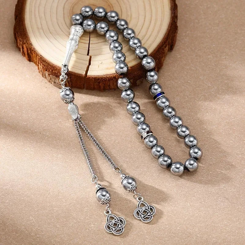 مسبحة صلاة إسلامية جديدة مقاس 8 سم، 33 حبة سوداء من حصوات المرارة، خرز تسبيح إسلامي، خيط عربي، إكسسوارات مهرجانات للرجال والنساء في تركيا 