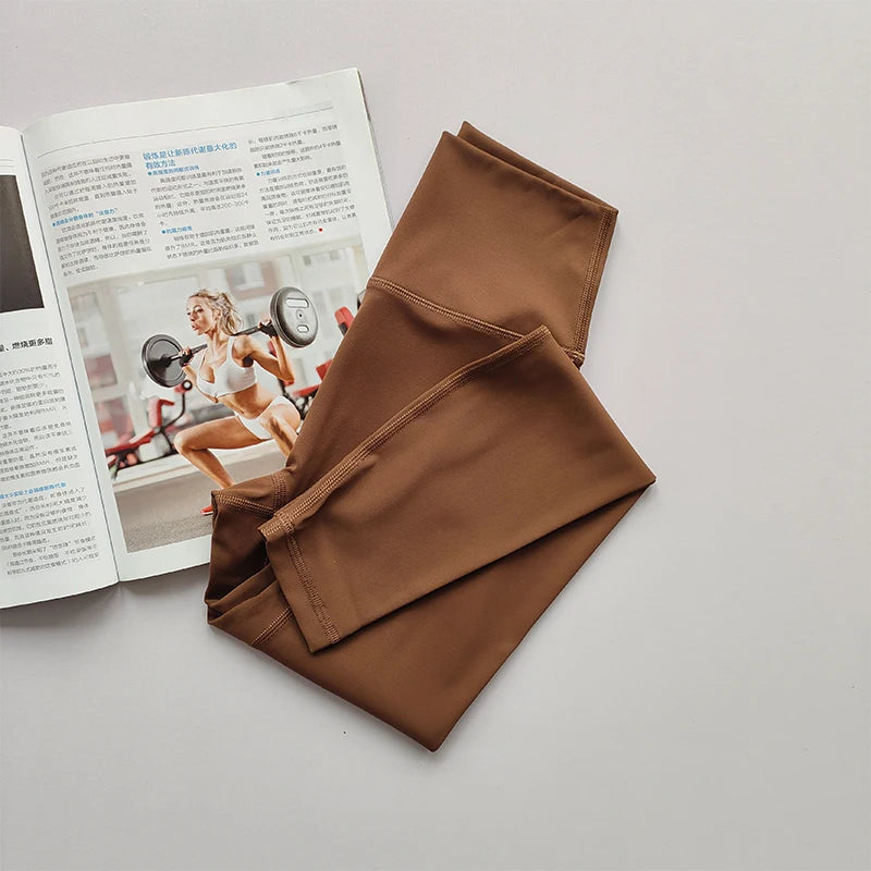 بنطلون يوغا عاري الخصر للنساء، مناسب للارتداء مع لباس ضيق لرفع الورك، سريع الجفاف، بنطلون رياضي ضيق بخيوط عالية من الأسفل 