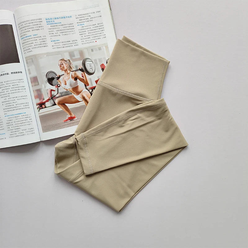 بنطلون يوغا عاري الخصر للنساء، مناسب للارتداء مع لباس ضيق لرفع الورك، سريع الجفاف، بنطلون رياضي ضيق بخيوط عالية من الأسفل 
