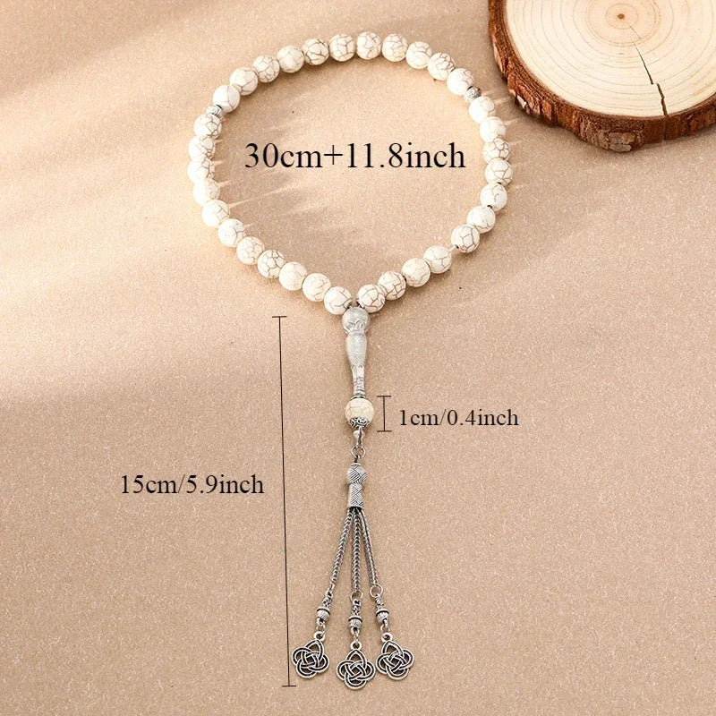 مسبحة صلاة إسلامية جديدة مقاس 8 سم، 33 حبة سوداء من حصوات المرارة، خرز تسبيح إسلامي، خيط عربي، إكسسوارات مهرجانات للرجال والنساء في تركيا 