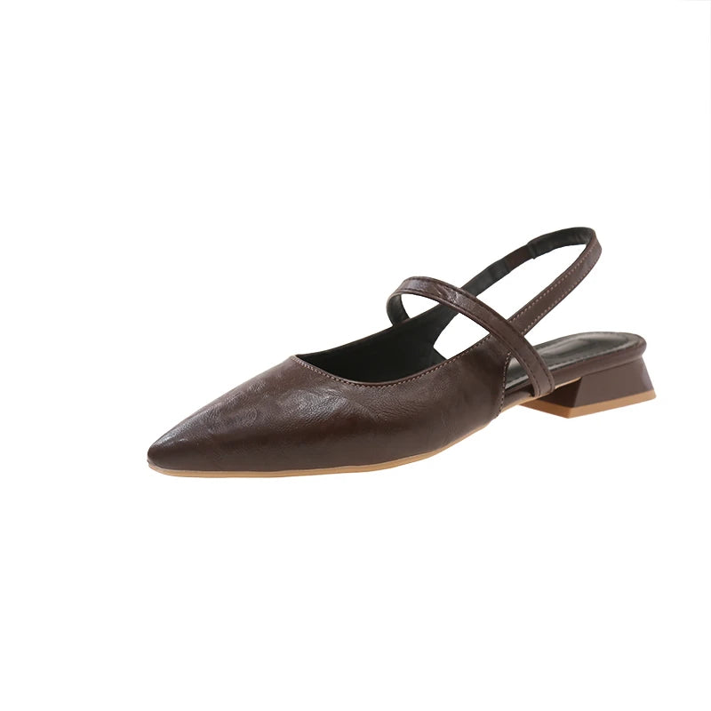 صنادل نسائية جديدة من باوتو مصنوعة من الجلد اللامع بحزام بإبزيم وكعب قطة، أحذية مسطحة مثيرة من الحرير الأسود بكعب رفيع مدبب 