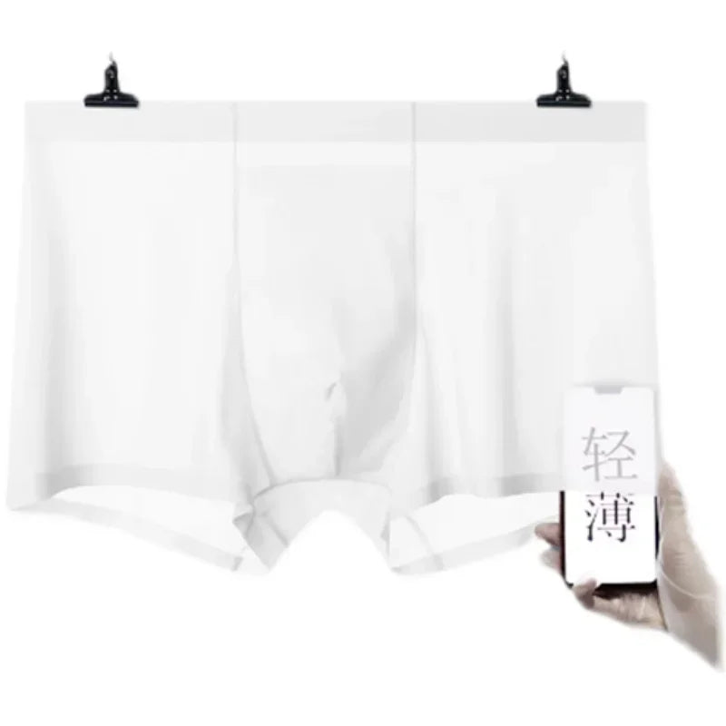 3 قطع ملابس داخلية رجالية عالية الجودة من الحرير الجليدي صيفية رقيقة قابلة للتنفس بدون درزات سراويل داخلية مثيرة للرجال مقاس كبير 