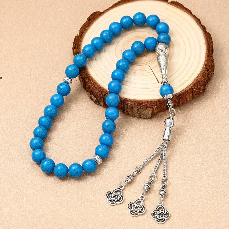 مسبحة صلاة إسلامية جديدة مقاس 8 سم، 33 حبة سوداء من حصوات المرارة، خرز تسبيح إسلامي، خيط عربي، إكسسوارات مهرجانات للرجال والنساء في تركيا 