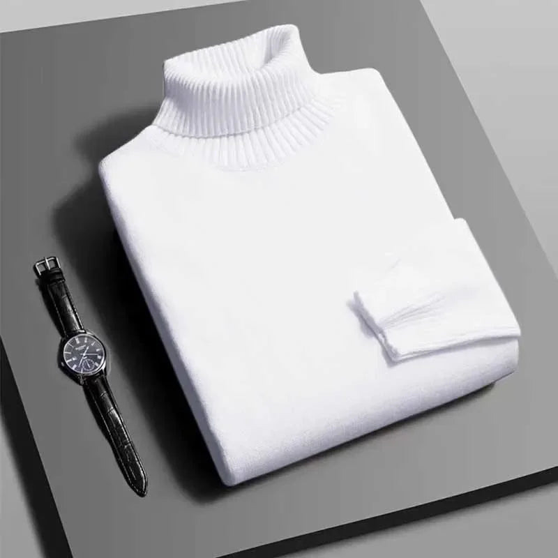 سترة رجالي خريفية عالية الجودة محبوكة برقبة مدورة بأكمام طويلة وقصّة ضيقة ومضادة للوبر بلون سادة ملابس الشارع للرجال 