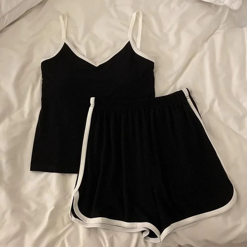 قمصان داخلية رياضية كاجوال، شورتات، بيجامات نسائية، موضة عصرية، بيجامات منزلية للكسالى 