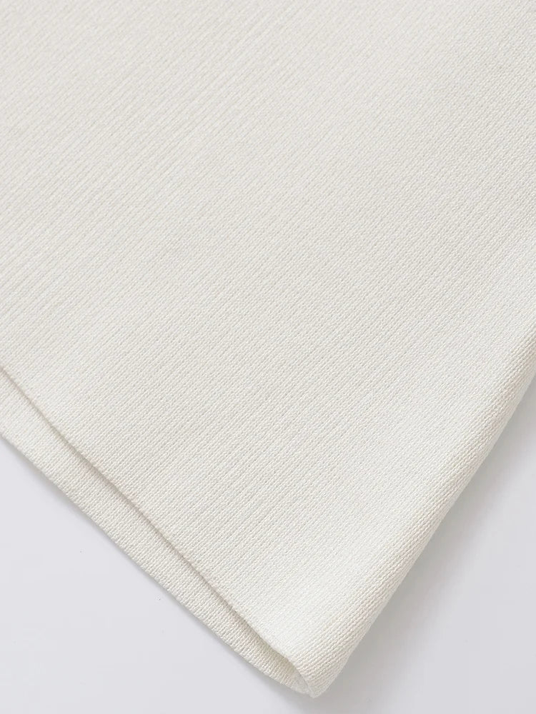 2024 النمط الأوروبي والأمريكي خريف جديد أزياء نسائية نمط بسيط عادية إبرة عادية قصيرة الأكمام الخامس الرقبة محبوك أعلى 