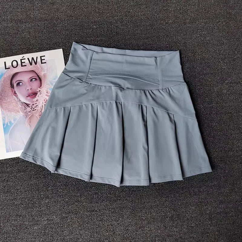 تنورة تنس نسائية، شورت عالي الخصر، تنورة رياضية، شورت رياضي، تنورة يوغا للياقة البدنية، تنانير رياضية للجري، ملابس جولف، تنورة