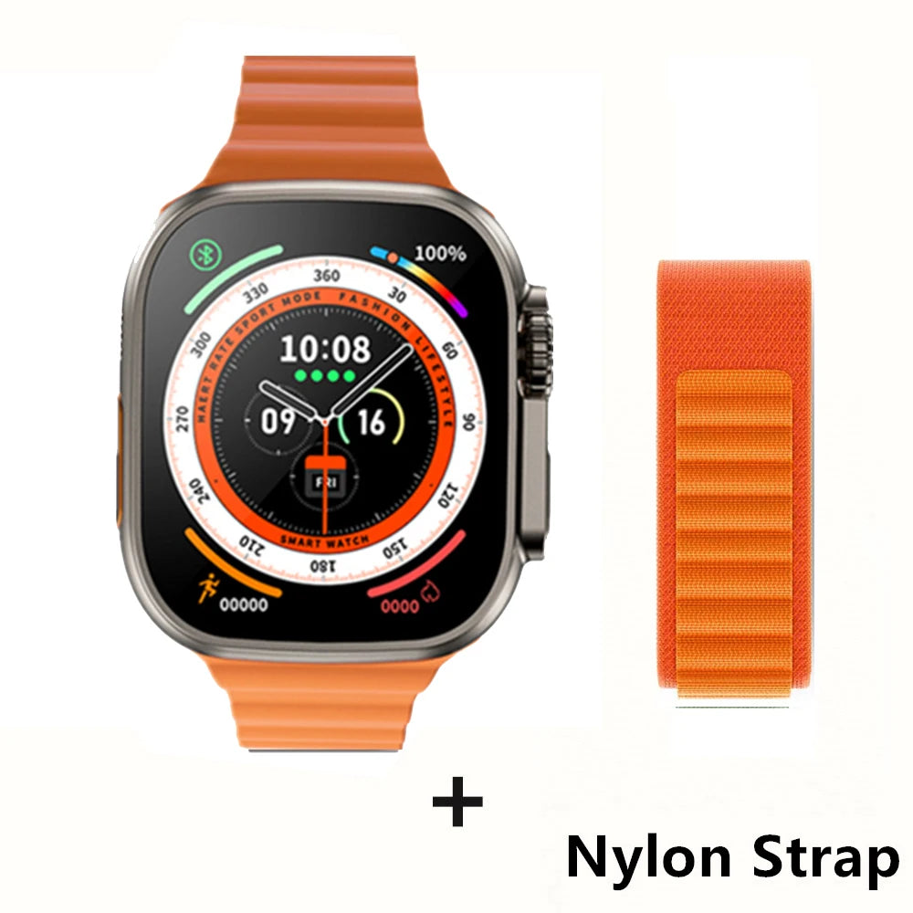 لساعة Apple الذكية 10 ultra x 3 Pro MAX Gen2 مقاس 49 مم وشاشة AMOLED ومعدل تحديث وشحن لاسلكي للرجال والنساء للرياضة 