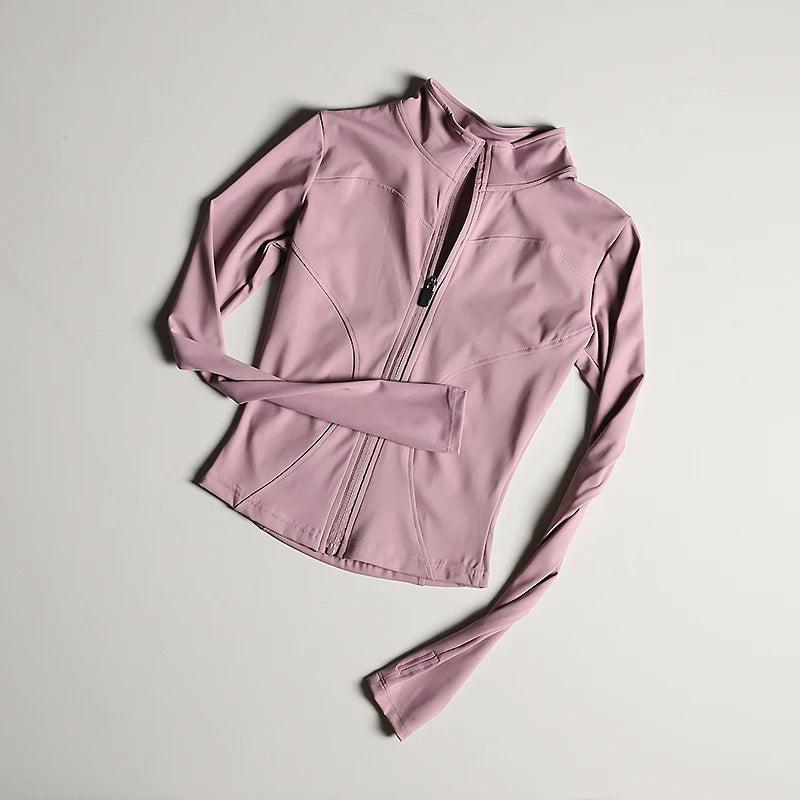 سترة يوجا شتوية جديدة رفيعة للنساء، معطف، قمصان رياضية لشد الخصر، ملابس لياقة بدنية بأكمام طويلة، ملابس علوية لممارسة تمارين البيلاتس 