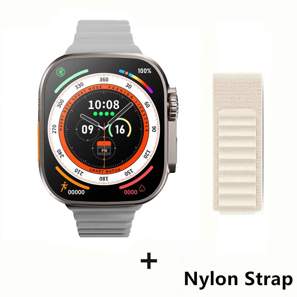 لساعة Apple الذكية 10 ultra x 3 Pro MAX Gen2 مقاس 49 مم وشاشة AMOLED ومعدل تحديث وشحن لاسلكي للرجال والنساء للرياضة 