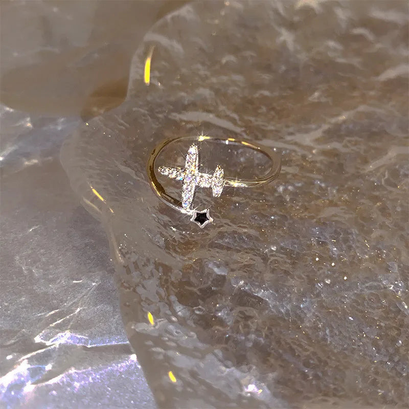 خواتم جديدة عصرية على شكل قلب أسود ثنائي اللون للنساء، خواتم مفتوحة على شكل قطرة زيت، مجوهرات حفلات معدنية نسائية أنيقة 