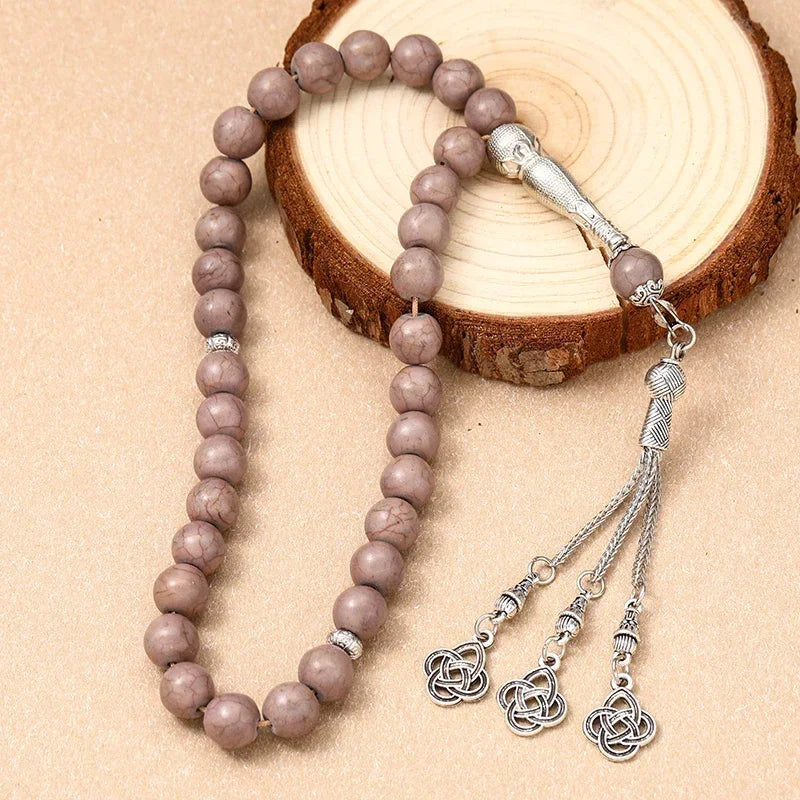 مسبحة صلاة إسلامية جديدة مقاس 8 سم، 33 حبة سوداء من حصوات المرارة، خرز تسبيح إسلامي، خيط عربي، إكسسوارات مهرجانات للرجال والنساء في تركيا 