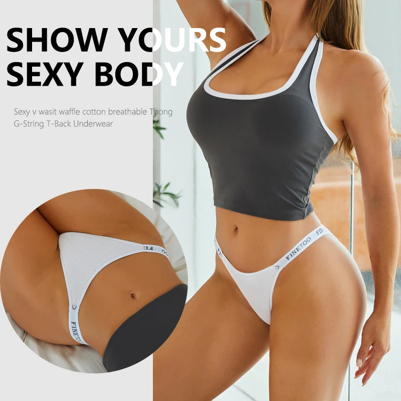 مجموعة ملابس داخلية نسائية جديدة من 3 قطع من القطن البرازيلي سراويل داخلية مثيرة منخفضة الخصر بكيني ملابس داخلية حميمية قابلة للتنفس بلون سادة 