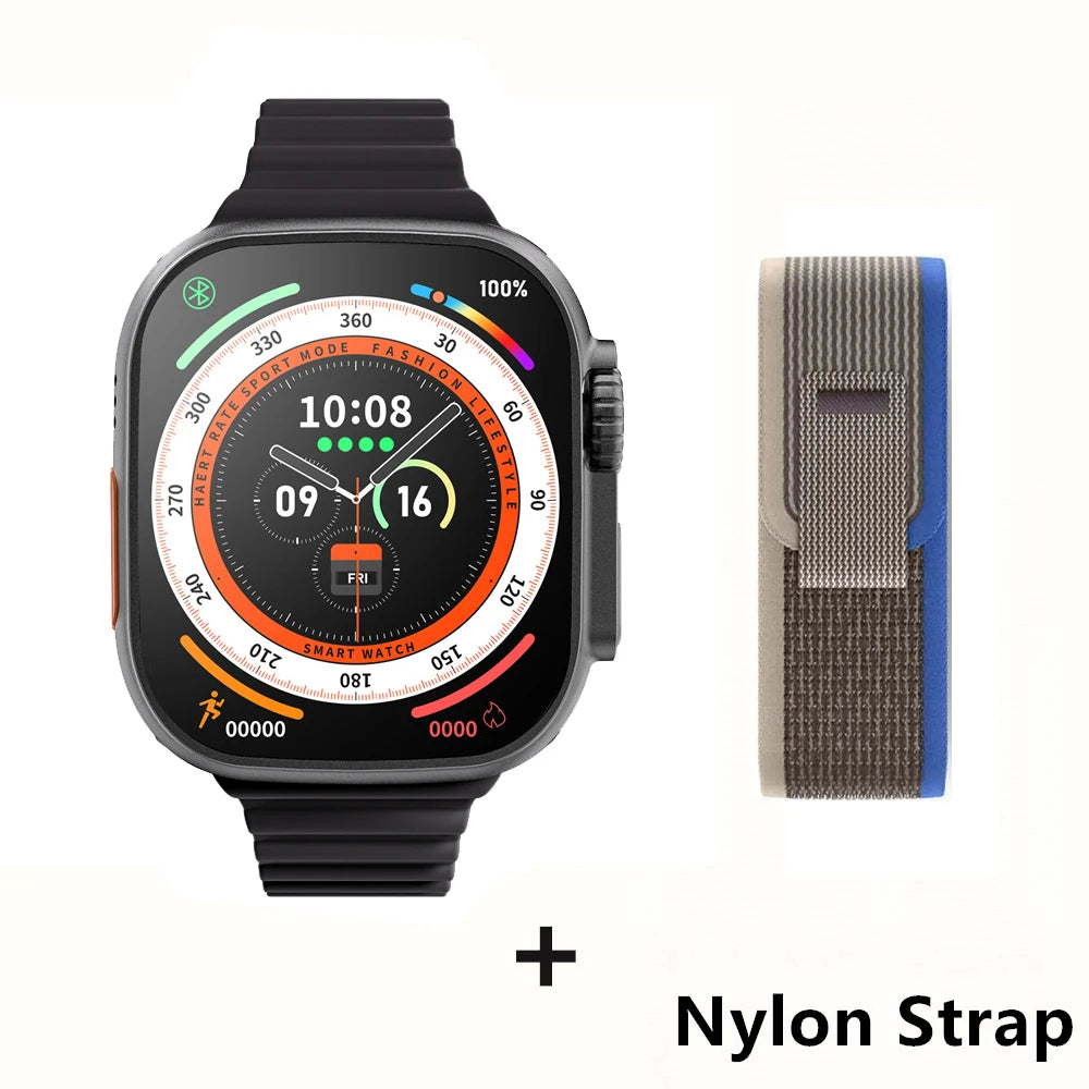 لساعة Apple الذكية 10 ultra x 3 Pro MAX Gen2 مقاس 49 مم وشاشة AMOLED ومعدل تحديث وشحن لاسلكي للرجال والنساء للرياضة 