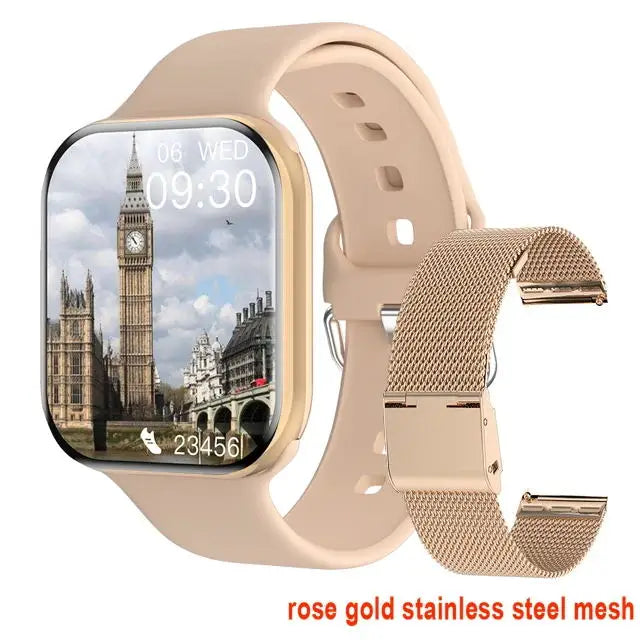 ساعة ذكية جديدة من السلسلة 10 للرجال، قياس ضغط الدم، اتصال بلوتوث، اتصال قريب المدى، مراقبة النوم، شحن لاسلكي، ساعة ذكية رياضية للنساء تعمل بنظام IOS وAndroid 